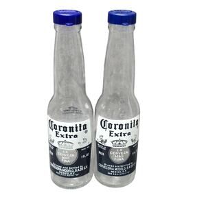 Corona Salt and Pepper Shakers 1 Pair of 7oz Coronita Extra Bottles & Caps